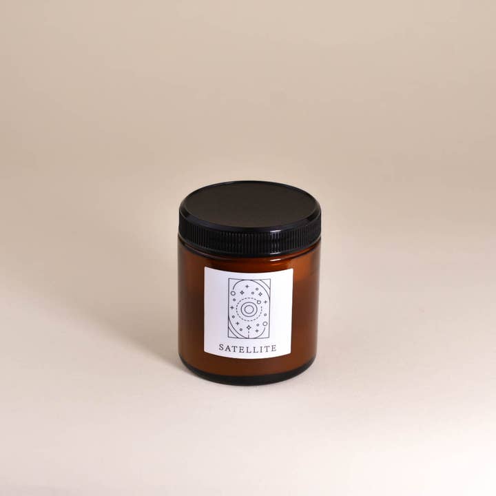 Satellite 3.4oz Small Fine Fragrance Amber Jar Candle for wholesale by Herland Home