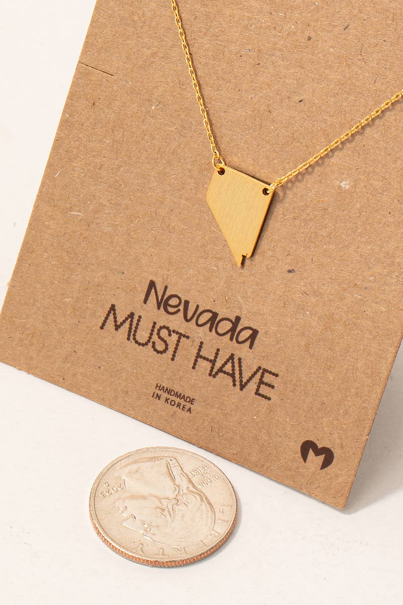 Fame Accessories – wholesale Pendant/charm necklace – Nevada State Pendant Necklace1