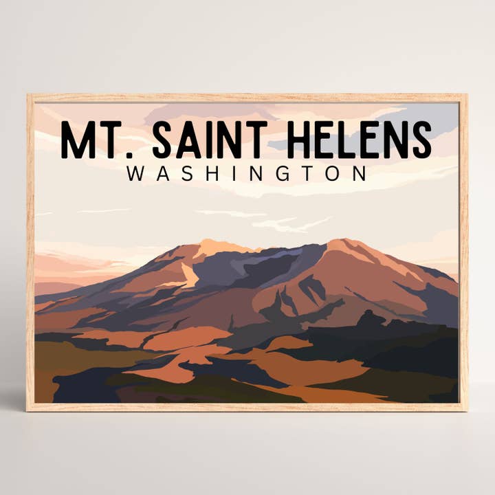 monte. Saint Helens, Washington | Póster de viaje para venta al por mayor de Wild Life Design Co.