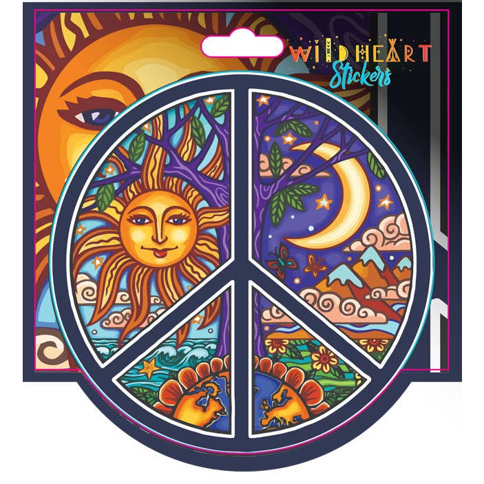 Sun & Moon Peace Sign Fensteraufkleber für den Großhandel von Benjamin International