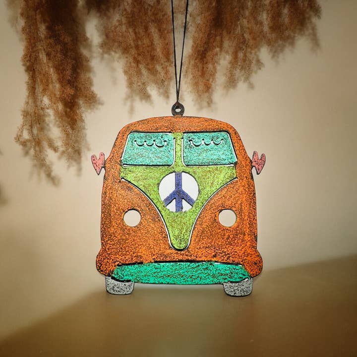 VW Bus ornament peace sign hippie recycled metal cute gifts and other Purchase Wholesale vw bus. Free Returns & Net 60 Terms on Faire trending on Faire.