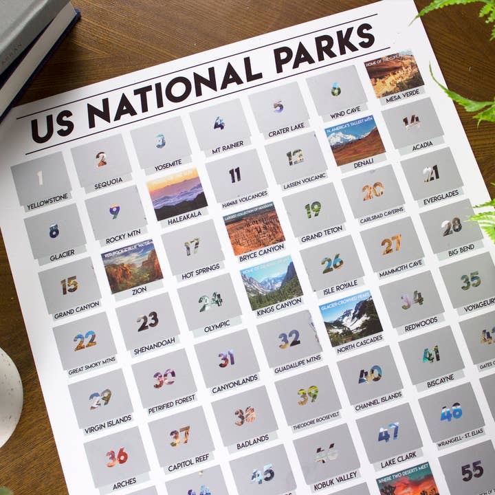 National Parks Scratch-Off Poster for wholesale by Cascadia Modern