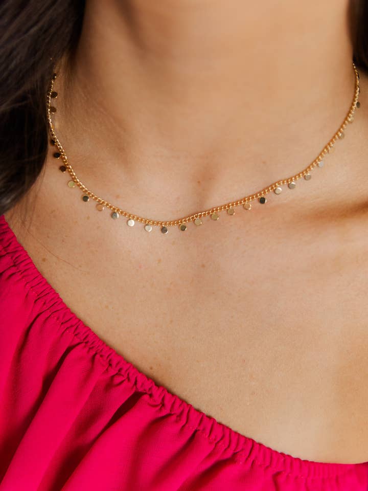 Gargantilla con cadena de monedas doradas para venta al por mayor de Taylor Shaye Designs