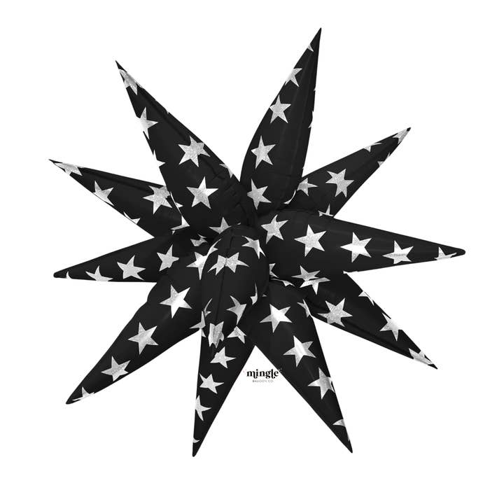 Mingle Balloon Co. - Wholesale Balloon - Charmed: Black Sparkle Starburst