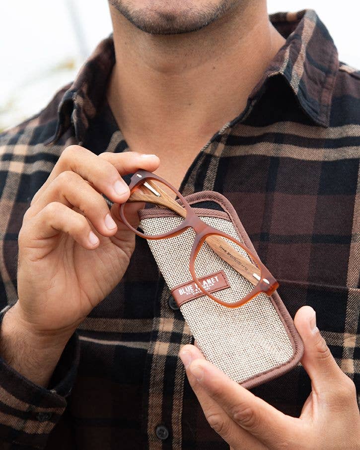 Blue Planet Eco-Eyewear - Vendita all'ingrosso Occhiali da vista - Uomo - Shaw- Marrone opaco/legno di noce+lente a luce blu3