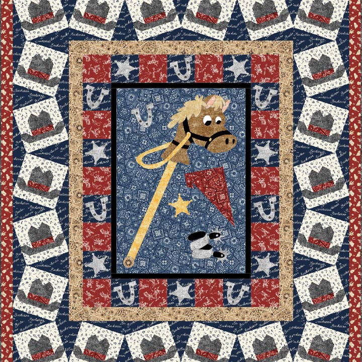 The Whimsical Workshop - Wholesale Quilt - Giddy Up Quilt Pattern | Fusible Appliqué | 64" x 74"