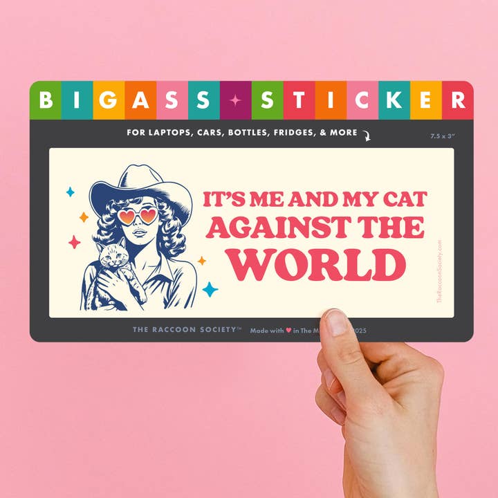 Me and my Cat Big Sticker for wholesale by The Raccoon Society