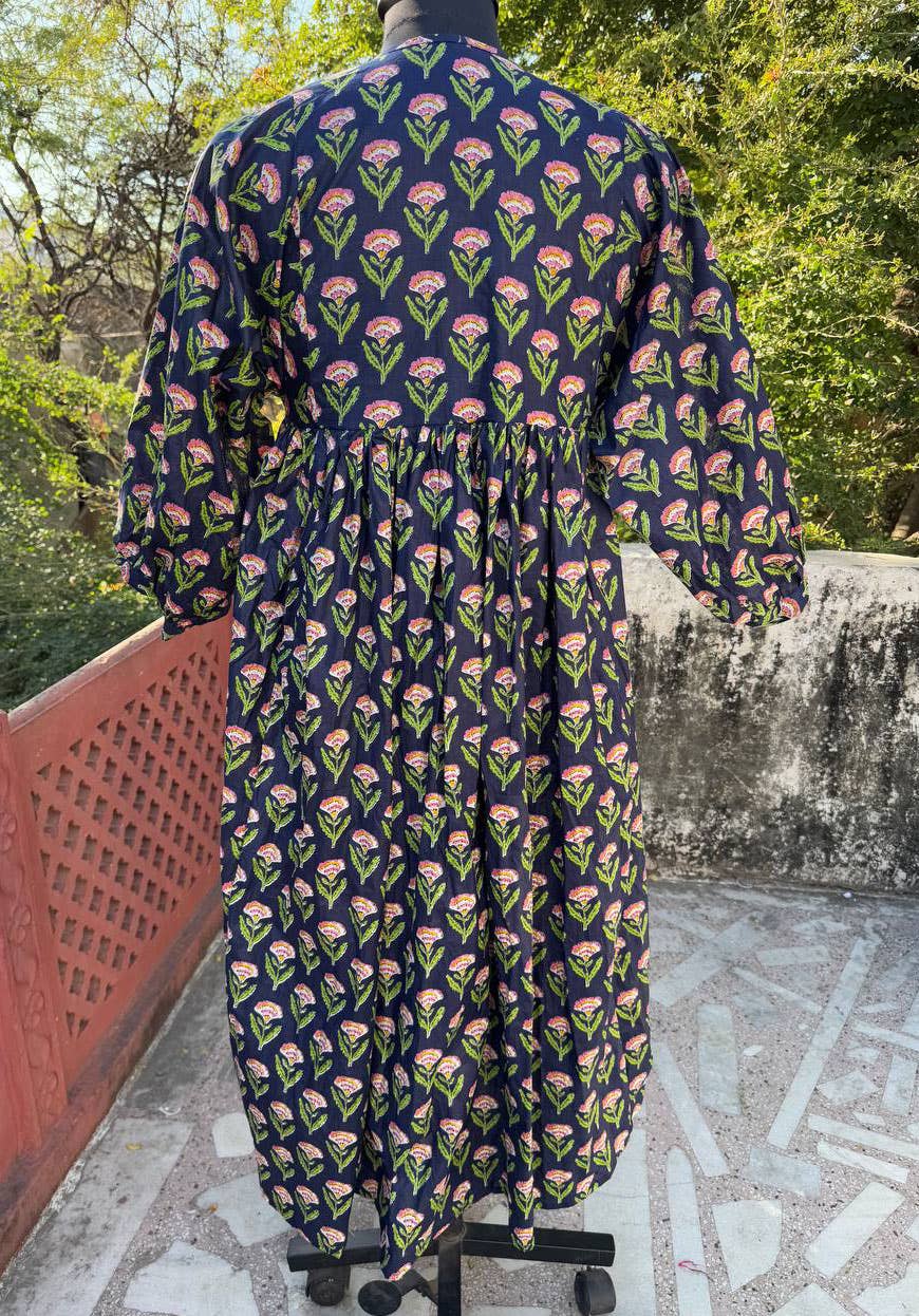 GYPSY STUDIO – wholesale Klänning - Dam – Nattklänning Bomull Blommig Mönstrad Midiklänning Flicka Lång Klänning3