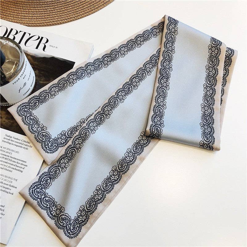 Mirazshoes WholeSale - Wholesale Scarf - Women's - Contrast Print Long Narrow Scarf2