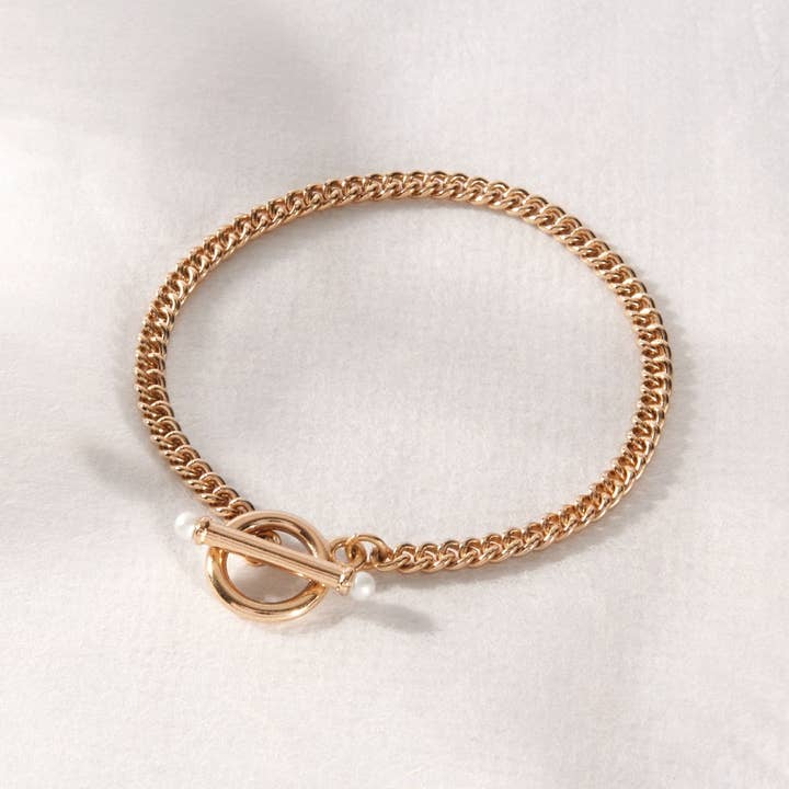 Brook & York - Wholesale Link & Chain Bracelet - Stella Pearl Toggle Chain Bracelet3