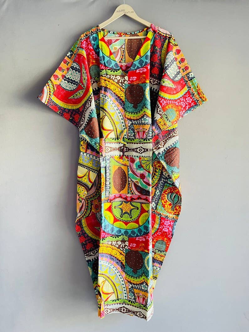 bhavnas boutique - Wholesale Kaftan - Women's - Party Wear New Stylish Long Gown Handmade Cotton Kaftan