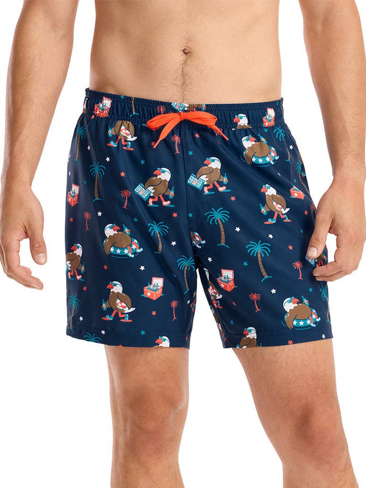 Tipsy Elves - Wholesale Swim Shorts - Men's - Freedom Floats Stretch Swim Trunks - Men's USA Bathing Suit