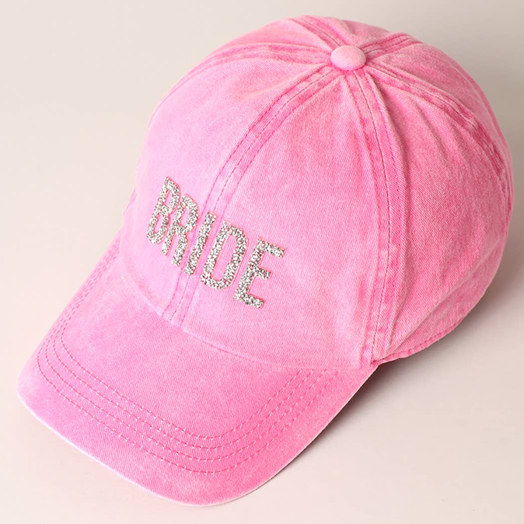 Fashion City - Wholesale Baseball Cap - Women's - Bride Glitter Letter Patch Baseball Cap5