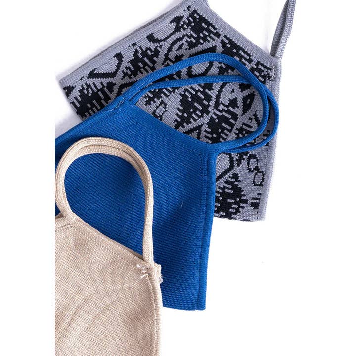 Dasti Knitted Two Layers Reusable Washable Masks Navy Blue for wholesale on Faire9