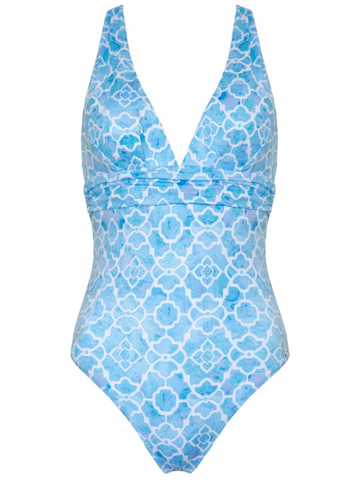 AZURE MOSAIC SANTORINI SWIMSUIT for wholesale by Sophia Alexia