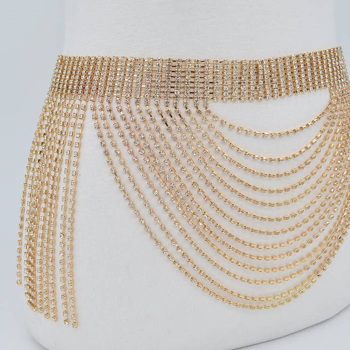 Ceinture multi-couches en strass pour la vente par 3AM BY H&D ACCESSORIES