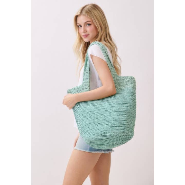 CC Wholesale Clothing - Wholesale Tote Bag - Women's - Round Bottom Handmade Strap Woven Straw Tote Bag8