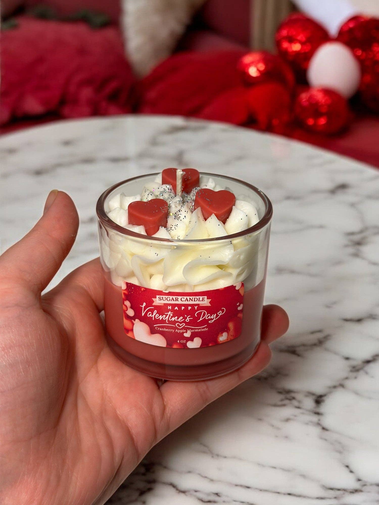 Sugar Candle - Wholesale Jar/Filled Candle - Valentine's Day Candle: Soy, Handmade, Retail & Gift Ready0