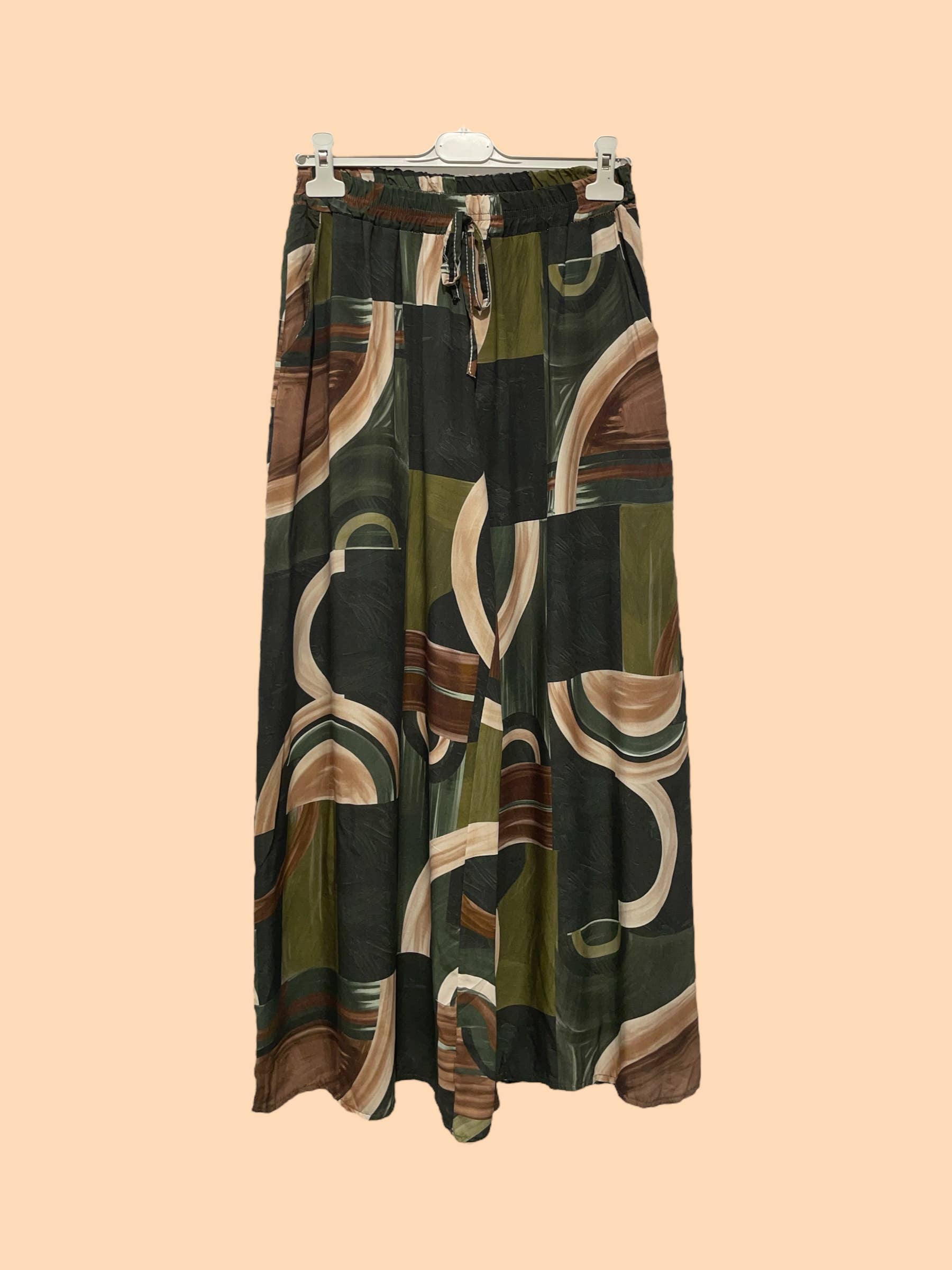 Nota bene – Calças - Mulher por atacado – Calças de viscose estampadas com cintura elástica Art 37184