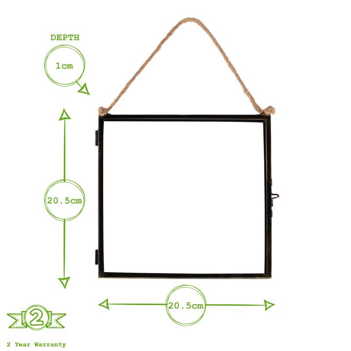 Rinkit Ltd - Wholesale Picture Frame - 8" x 8" Black Hanging Metal Photo Frame - by Nicola Spring
