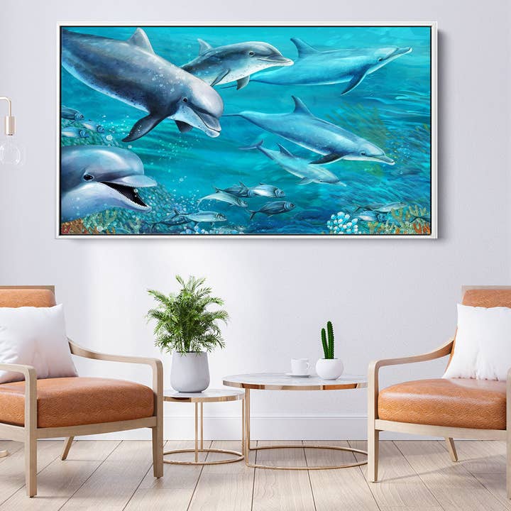 A Pod of Dolphins for wholesale by Meeko Print