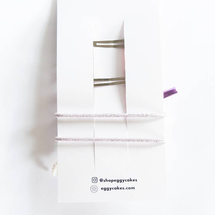 Eggy Cakes - Wholesale Hair accessories set – kids - Metallic and Pearl Beaded Bow Hair Clip and Ties Set6