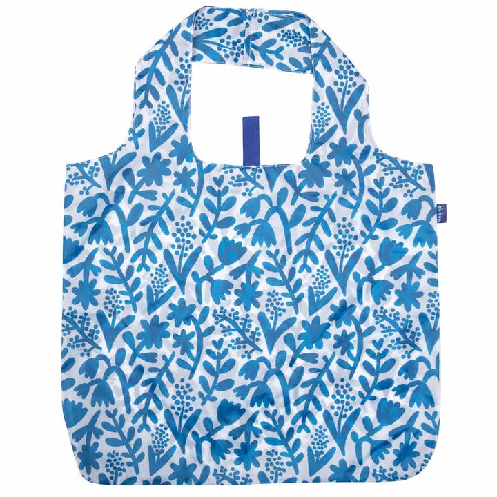 rockflowerpaper - Wholesale Grocery/Shopping Bag - BOTANICAL blu Bag Reusable Shopper Tote