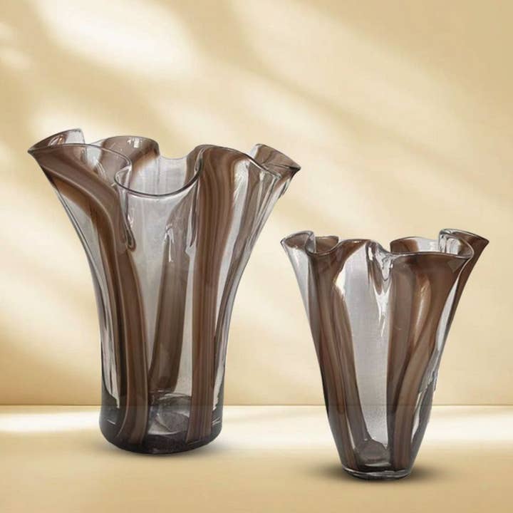 Sæt med 2 vaser-håndblæst glas-gave-Housewarming for engroshandel hos Aria Home