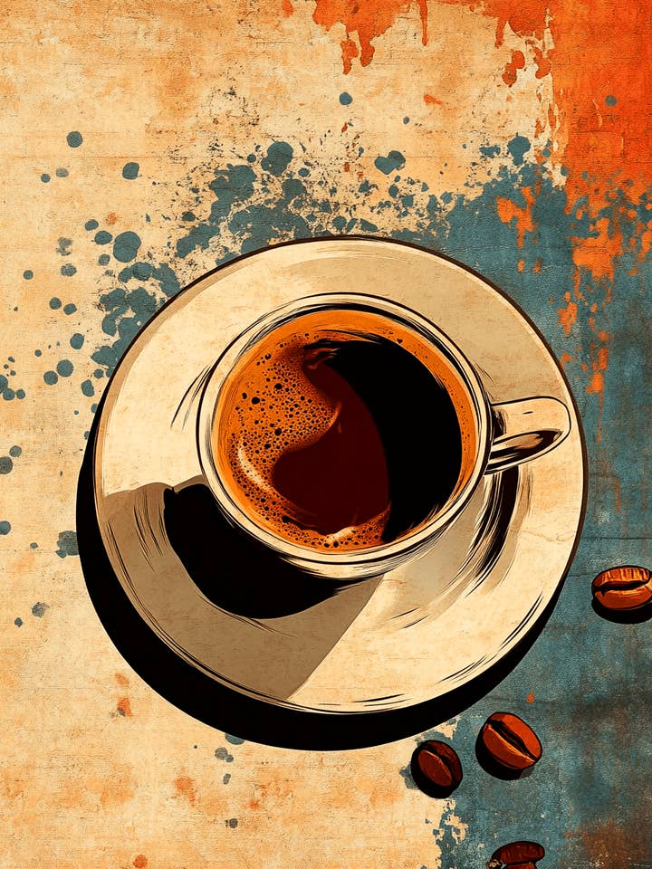 Pop Art Cup - Coffee Wall Art Prints - 8"x10" Art Print for 11"x14" Frame for wholesale by Mowbi