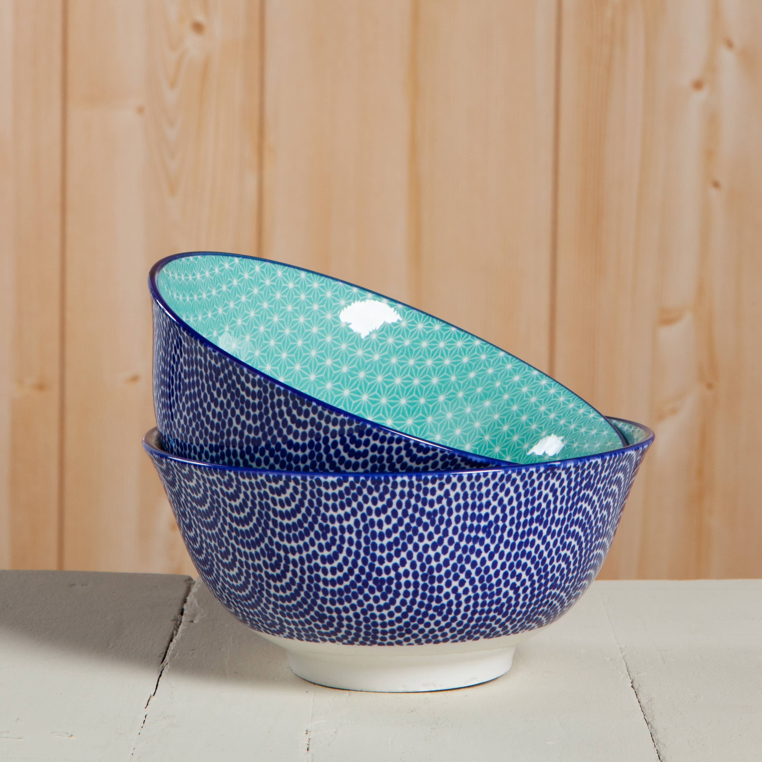 Now Designs by Danica - Wholesale Bowl - Blue Waves Stamped Bowl 6 inch1