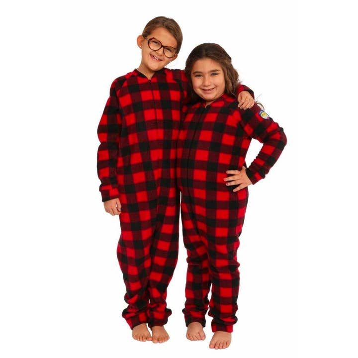Buffalo Check Kids Footless Onesie for wholesale by Snug as a Bug