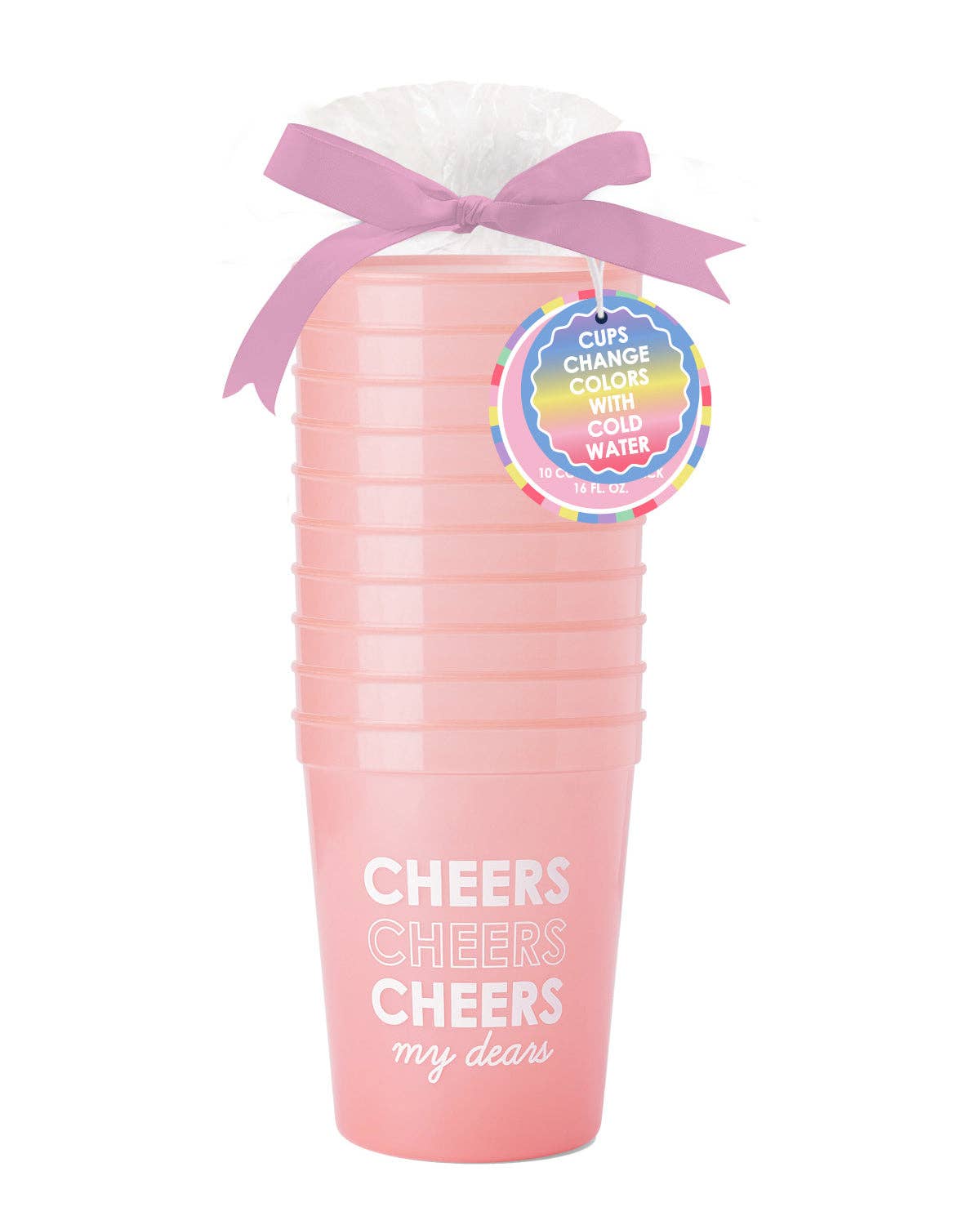 Packed Party – wholesale Disposable cup – Cheers My Dears Color Changing Reusable Cups Set2