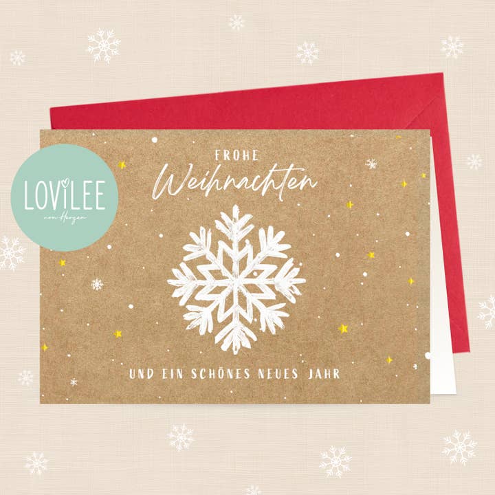 Snowflake | Christmas Card Folded Card | No. WK-CN-09 for wholesale by LOViLEE