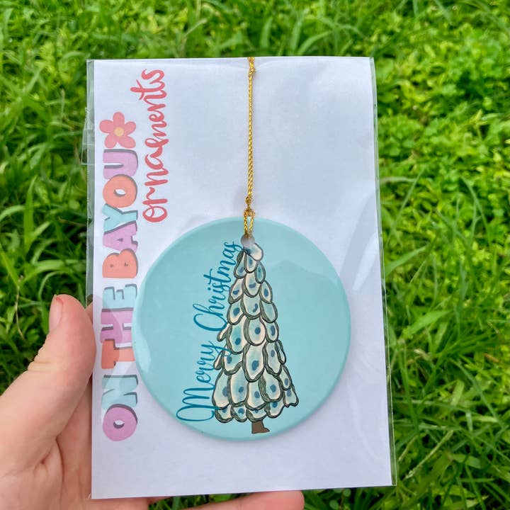 on the Bayou - Wholesale Ornament - Merry Christmas coastal oyster Christmas ornament 1