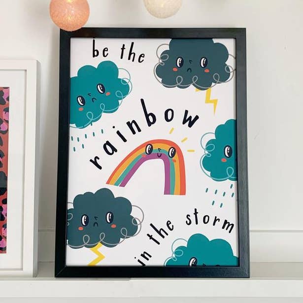 Stampa A3 Be The Rainbow In The Storm per la vendita all'ingrosso da parte di Hendog Designs