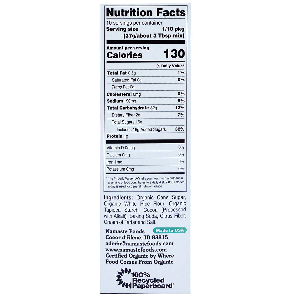 Namaste Foods - Wholesale Cake Mix - Gluten Free Organic Devil's Food Cake Mix6