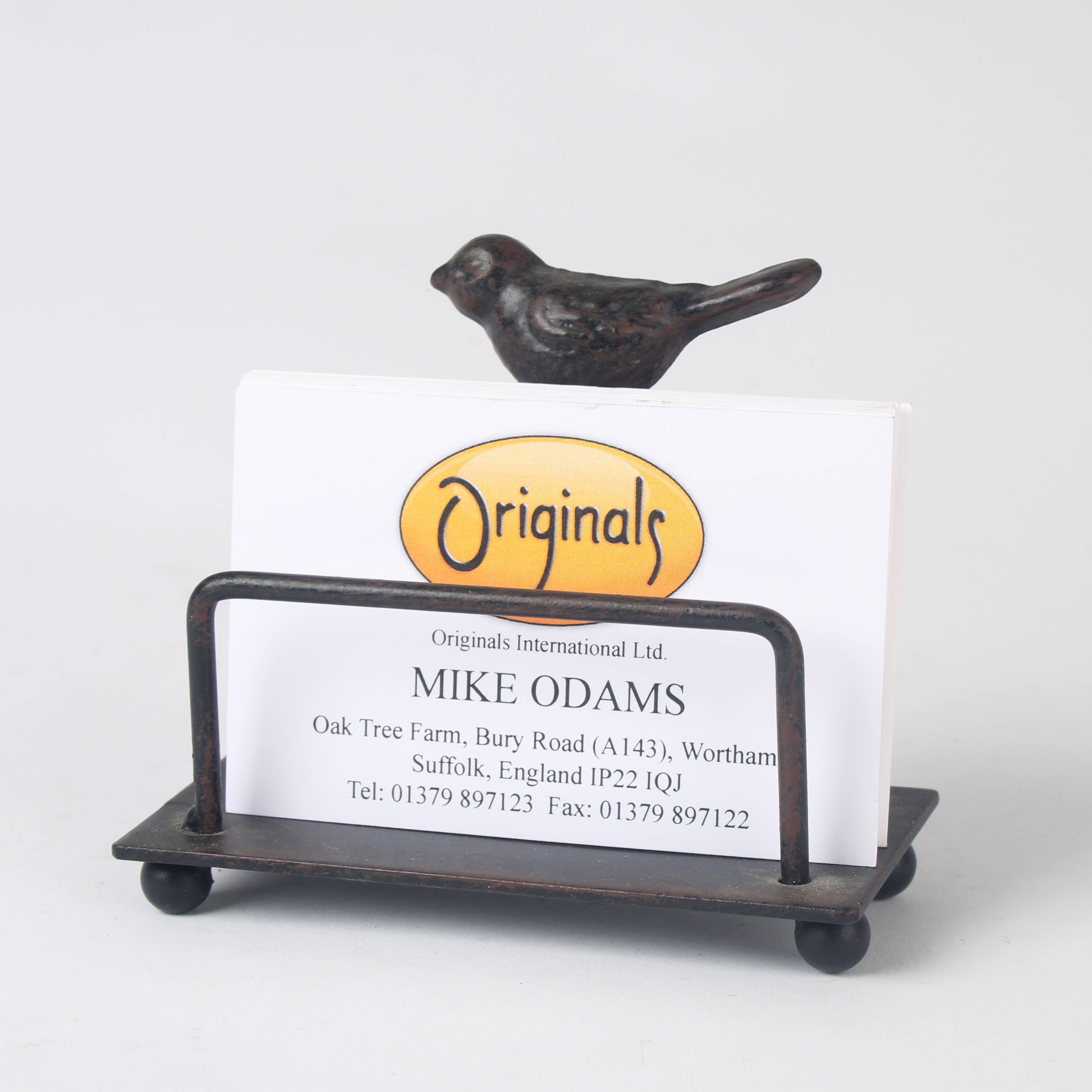 Originals International Ltd – wholesale Desk organiser – Cast Iron Bird Letter Rack – Rustic Post & Paper Holder1