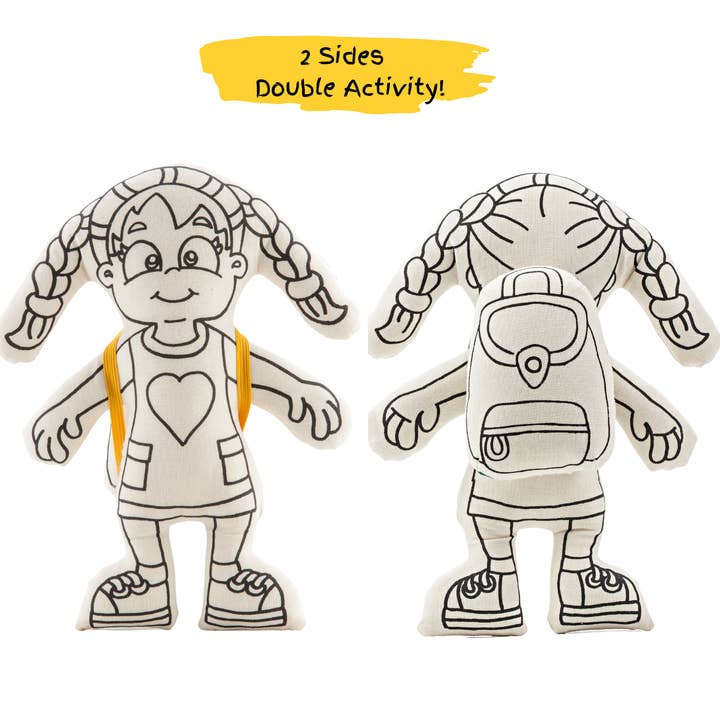 Kiboo Kids - Wholesale Doll - Kids - Color your Own - Doll with Braids3