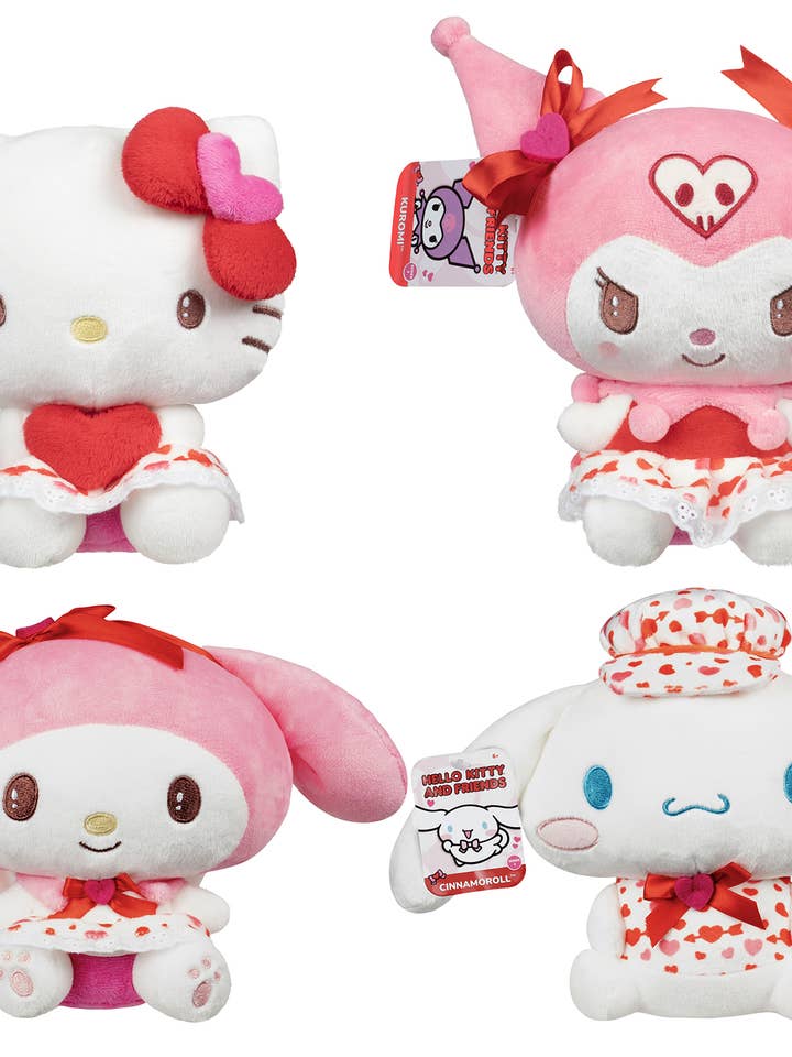 Hello Kitty & Friends 8" Valentines Plush in Display for wholesale by License 2 Play Toys