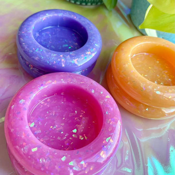 Prescription Resin - Wholesale Jewelry Dish - RESIN ROUND TRINKET BOWL | x 6 MIXED ASSORTMENT