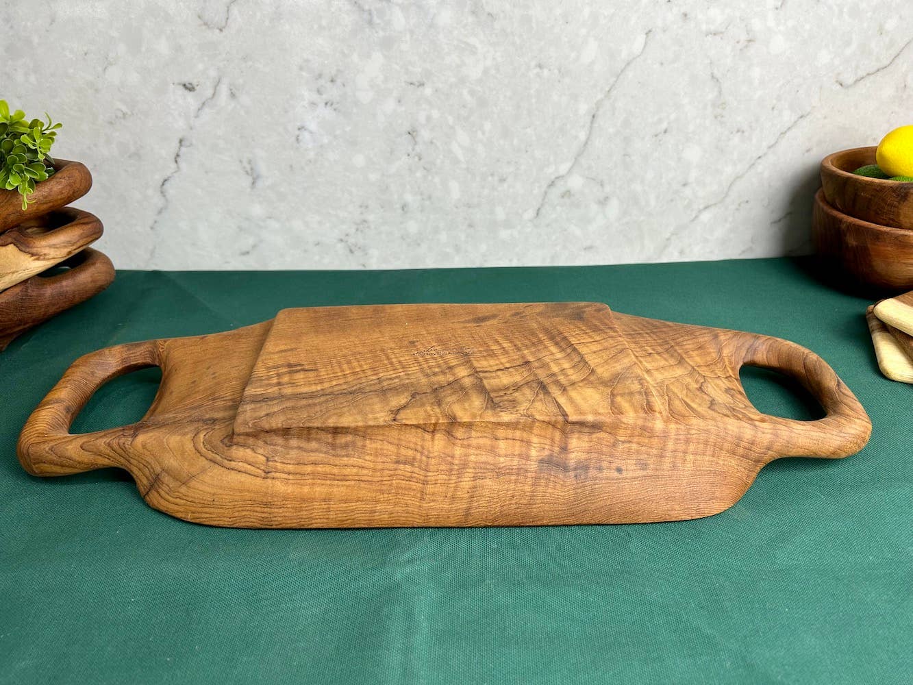 Tuckahoe Hardwoods - Wholesale Decorative Tray - Salvaged Teak Root Rustic  Handled Tray - Large5