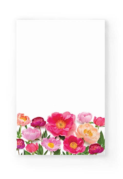 Bottle Branch - Wholesale Notepad - Peony Floral Large Notepad – Pink Botanical Stationery1