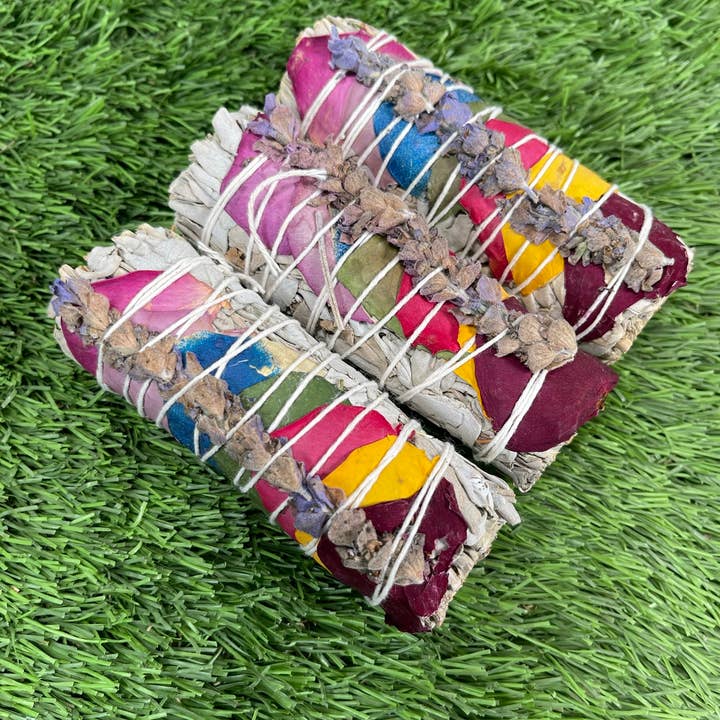 CaNatureLover - Wholesale Sage Bundle - ORGANIC 7 chakras white sage + Lavender, Hand Wrapped.6