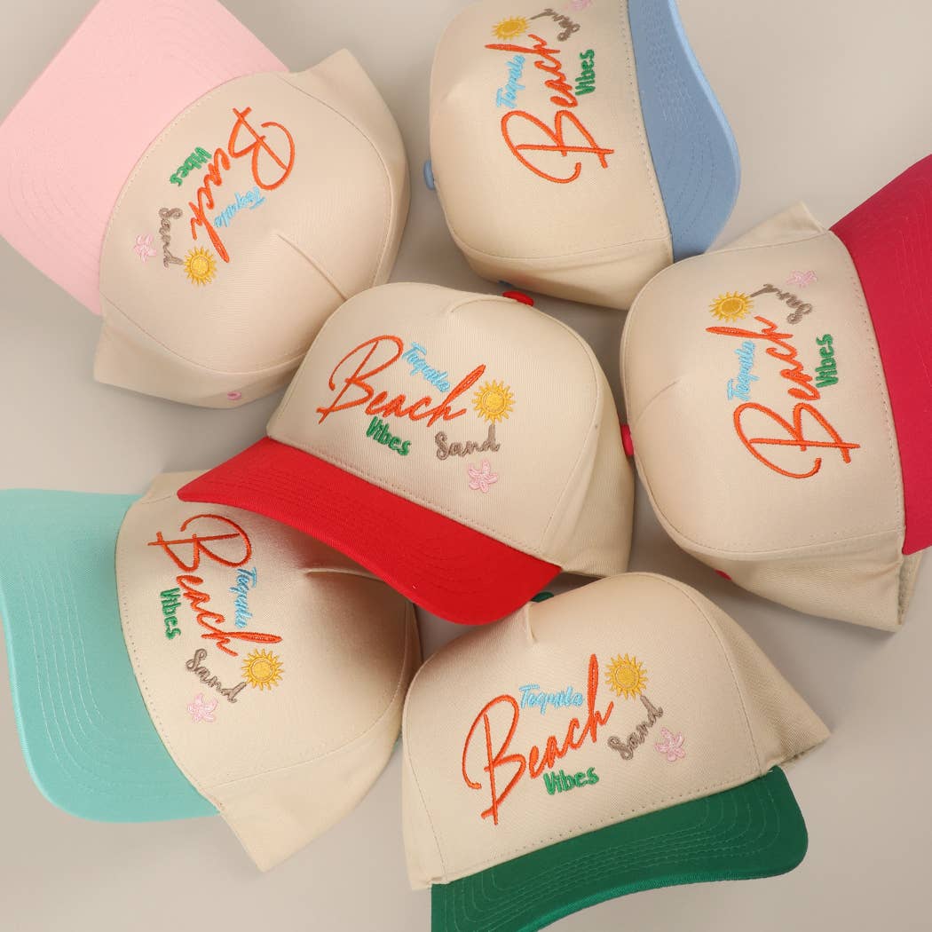 Fashion City - Wholesale Trucker Hat - Unisex - BEACH TEQUILA SAND VIBES Two-Tone Trucker Hat3