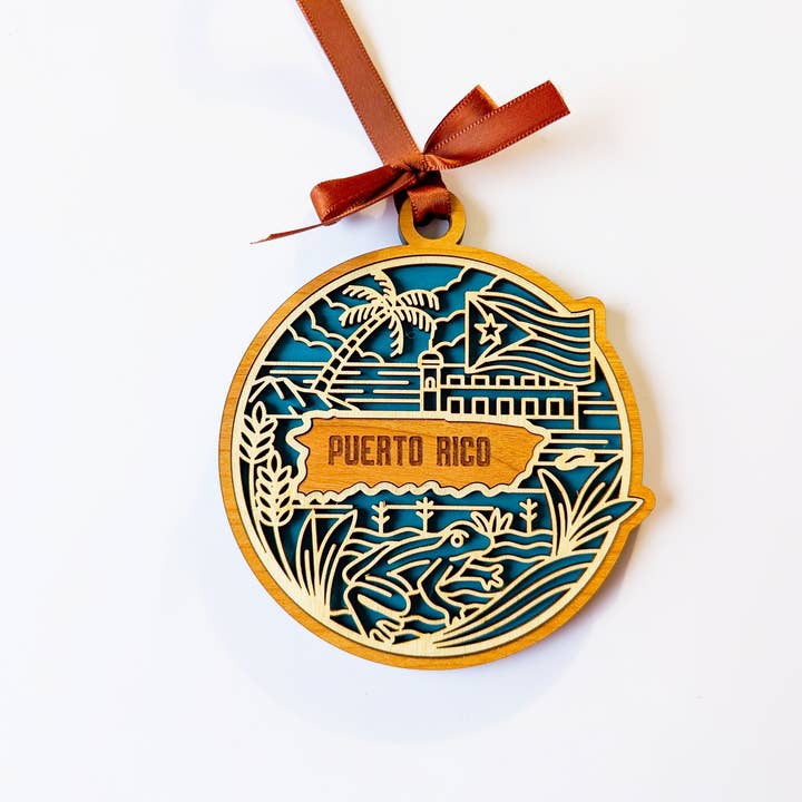 Puerto Rico Heritage Ornament for wholesale by Roots & Routes Co