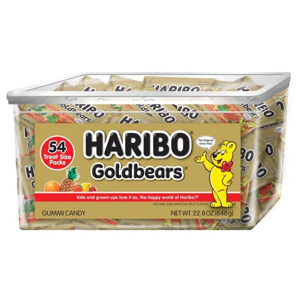 Shop The King - Wholesale Gummy - HARIBO Gold Bears, 22.8 Oz, Tub Of 54 Packs