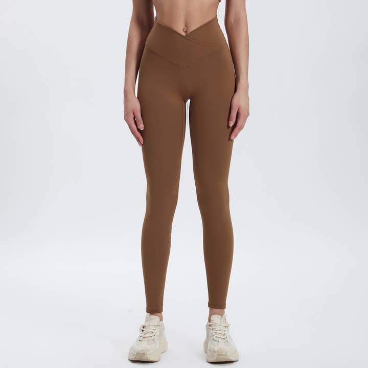 Sodalemon - Vendita all'ingrosso Leggings sportivi/loungewear - Donna - Leggings Sportivi da Fitness a Vita Incrociata per Donne a Colore Unito27