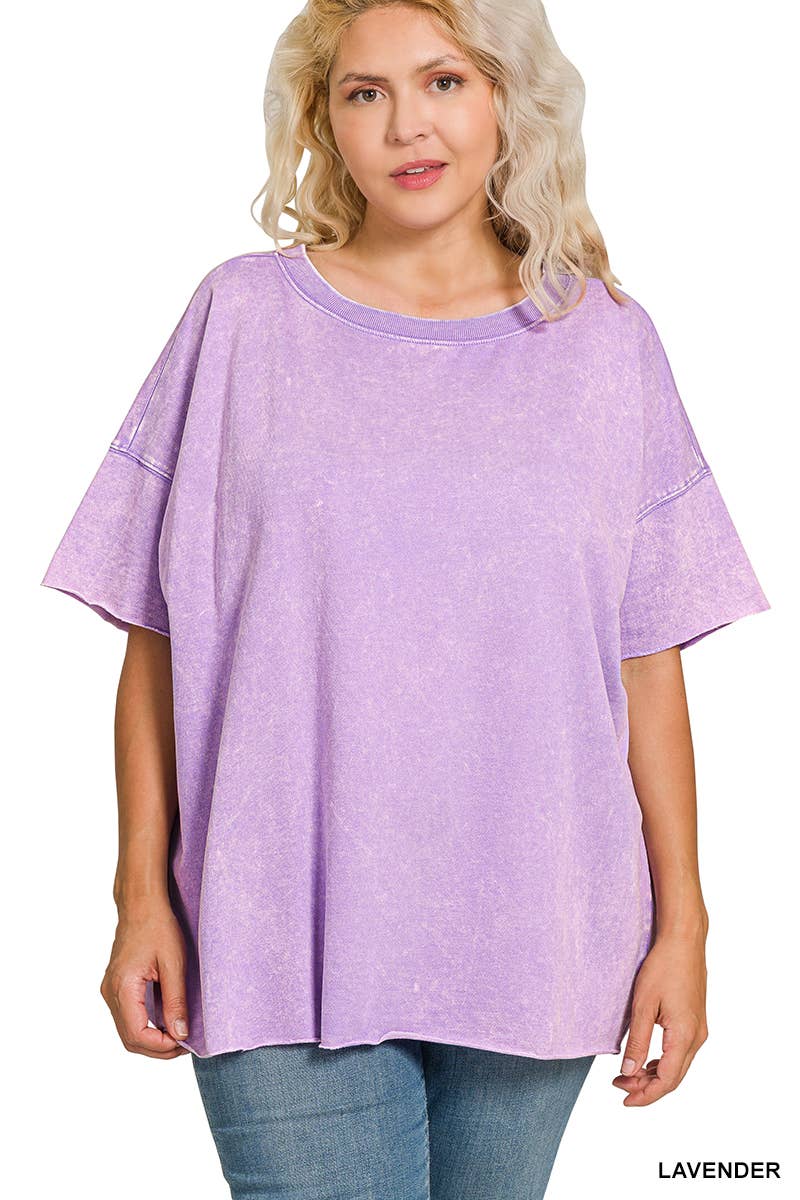 42POPS - Wholesale T-Shirt - Women's - ".._ Washed French Terry Loose fit Top Reg/Plus35