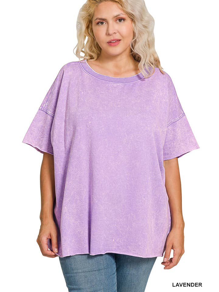 42POPS - Wholesale T-Shirt - Women's - ".._ Washed French Terry Loose fit Top Reg/Plus35