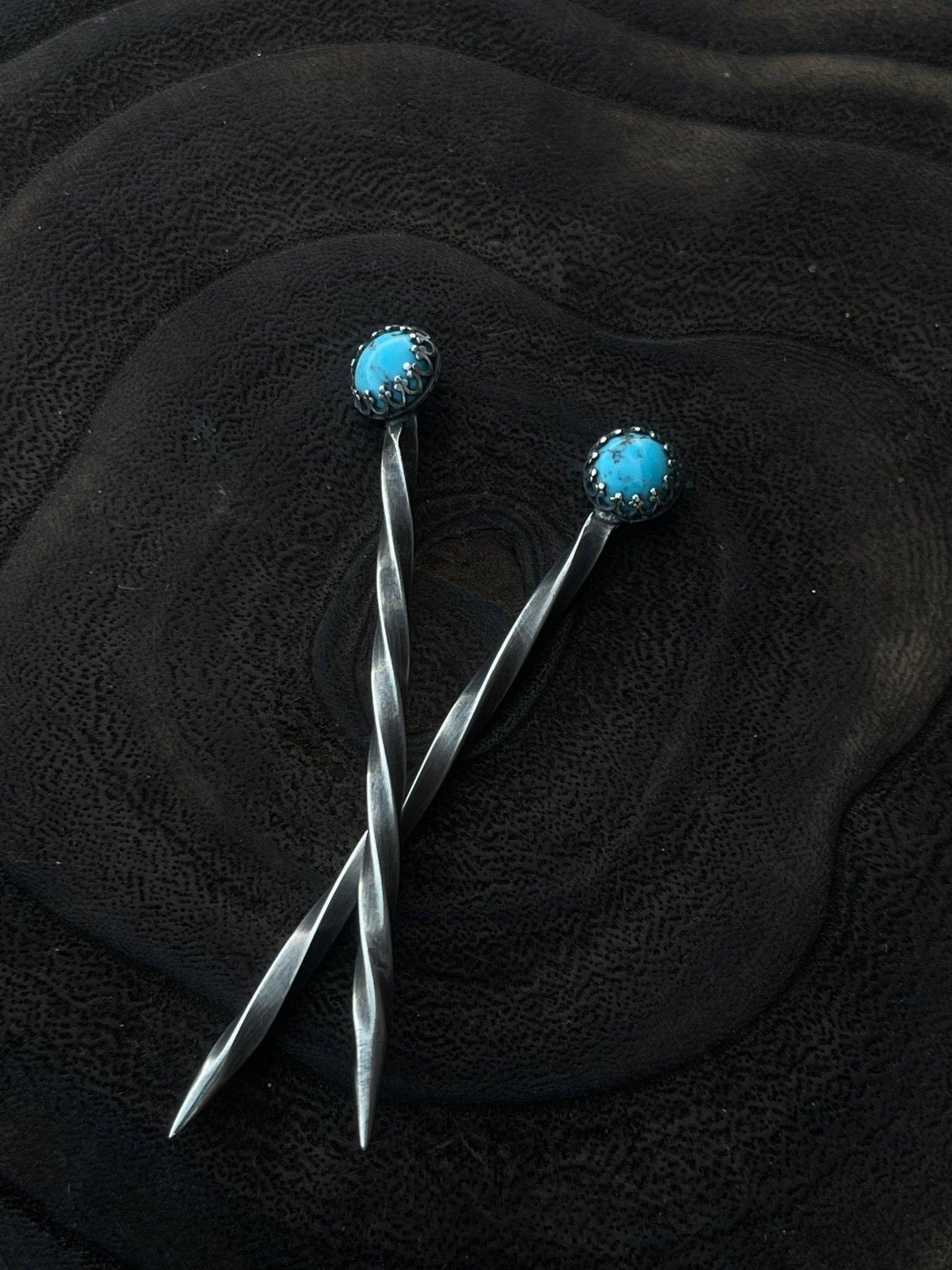 Boles silver, LLC - Wholesale Hat Accessory - Women's - Turquoise Sterling Silver Cowboy Toothpick - Hat Pin1